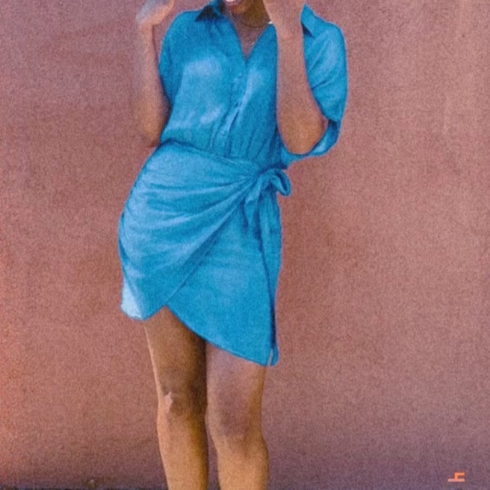 royal blue wrap dress